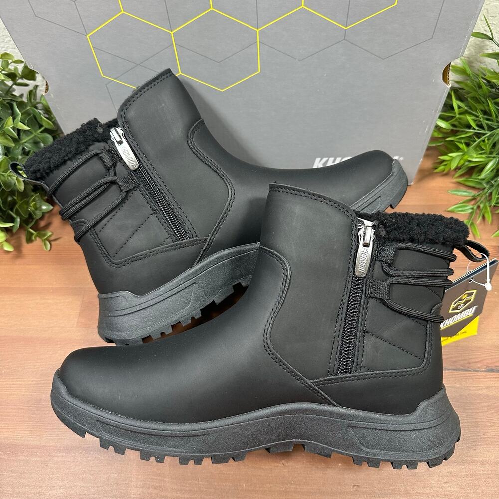 Khombu Women's Sarah Water Repellent Ankle Boots Black Size 9 - Picture 6 of 8